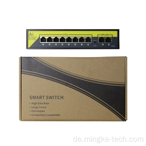 8+2 Ports Ethernet Network Poe-Switch für Videotürbell